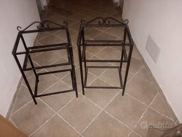 Comodini in Ferro Battuto con vetro