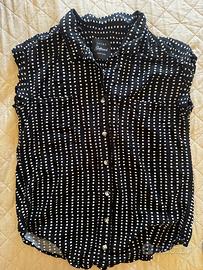 Camicia a pois nera e bianca