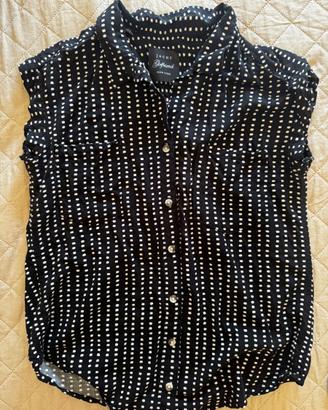 Camicia a pois nera e bianca