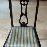 4 Sedie anni '40/'50 in stile Chippendale in legno