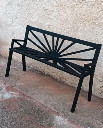 Panca da giardino in ferro battuto artigianale