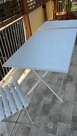 Tavoli da esterno con sedie di EMU  bianchi con 6