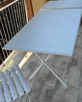 Tavoli da esterno con sedie di EMU  bianchi con 6