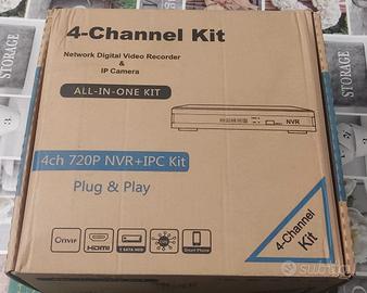 Kit videosorveglianza NVR PoE 4 telecamere IP 4ch