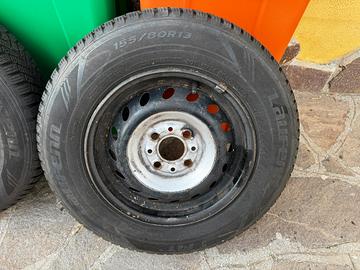 Coppia cerchi ferro R13 + Pneumatici 4 stagioni
