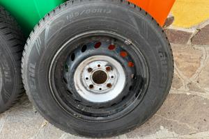 Coppia cerchi ferro R13 + Pneumatici 4 stagioni