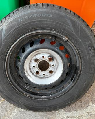 Coppia cerchi ferro R13 + Pneumatici 4 stagioni