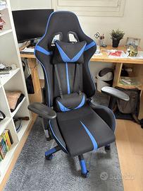 Sedia Gaming Nera e Blu