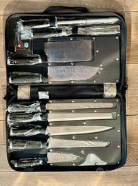 Set  coltelli professionali in acciaio inox con cu