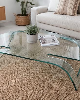 Tavolino da salotto in vetro curvato di design