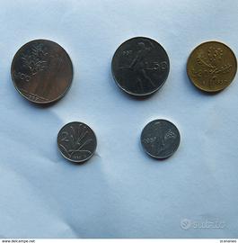 Serie di monete Rep. Italiana 1957 circolate -