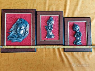Quadri in peltro cesellato a mano 