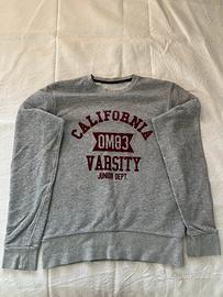 Felpa con stampa grigia e rossa