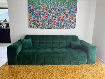 Divano a 4 posti Velluto Verde 251 x 88 x 73 cm