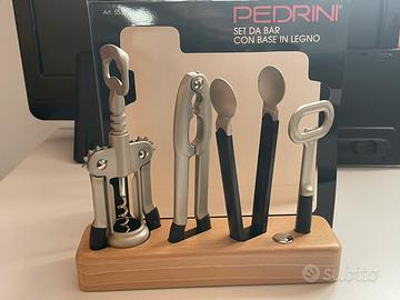 Set da bar con base in legno Pedrini