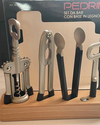 Set da bar con base in legno Pedrini