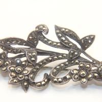 Stupenda spilla antica argento e marcasite