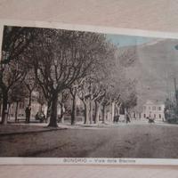Cartolina SONDRIO Viale Stazione anni '20 - Viaggi