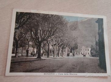Cartolina SONDRIO Viale Stazione anni '20 - Viaggi