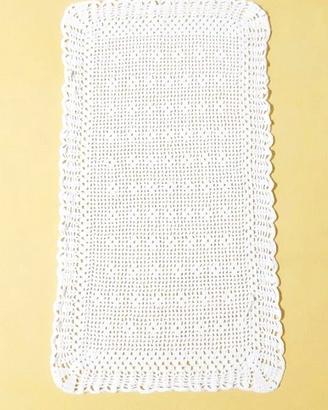 Runner Centrino cotone, uncinetto.Nuovo 39 X 22 cm