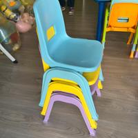 Tavolo rett.  con bordo e gambe BLU + 6 sedie