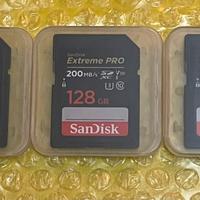 Kit 3x sandisk 128gb extreme pro sdxc 200mb