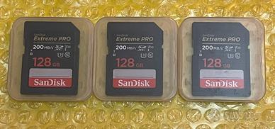 Kit 3x sandisk 128gb extreme pro sdxc 200mb