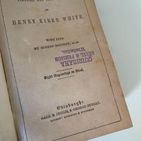 Libro antico "Henry Kirke White" 1850