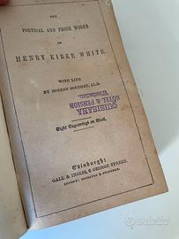 Libro antico "Henry Kirke White" 1850