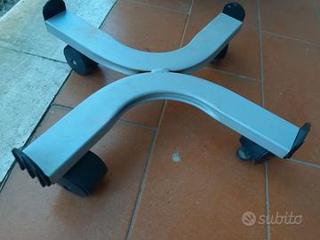supporto portavasi con rotelle a croce