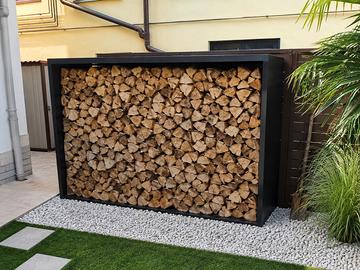 2 Legnaie in acciaio260×184×50 cm – Design moderno