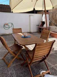 Tavolo Acacia 150x80cm Richiudibile Sedie a Parte 