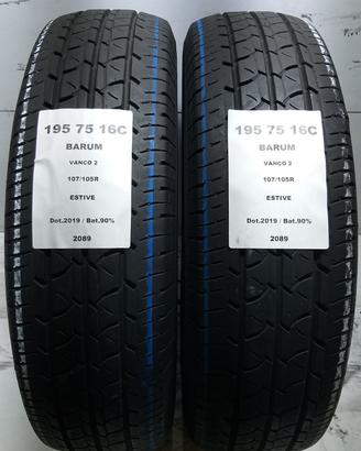 2 GOMME 195 75 16C BARUM A2089