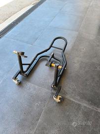 Cavalletto moto con ruote e freni 