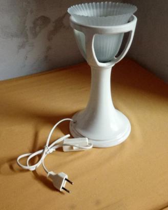 Abasciur in porcellana con riflettore in vetro