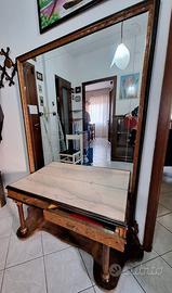 Specchiera norvegese con ripiano in marmo