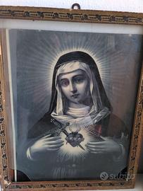 Arte sacra: due stampe Sacro cuore Gesù e Maria