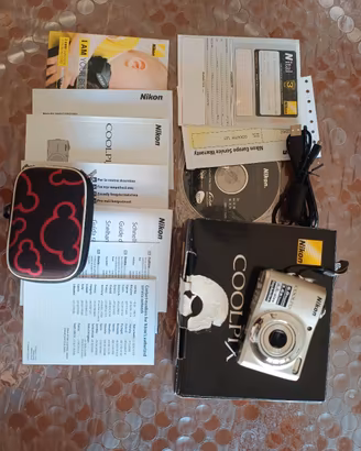 Nikon Coolpix L21 Silver 8MP CCD + Scatola e acces
