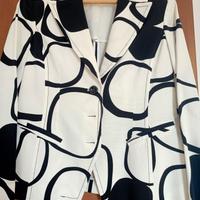 giacca fantasia bianco e nero 