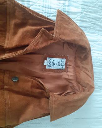 vestito corto senza maniche camoscio