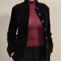 Blazer velluto nero donna