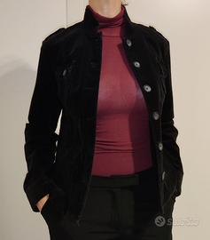 Blazer velluto nero donna