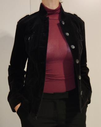 Blazer velluto nero donna