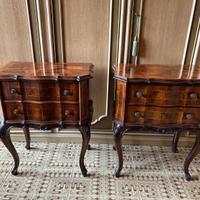 coppia comodini vintage restaurati piano in radica