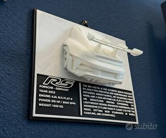 Quadro 3D Porsche 911 GT3 RS con scheda tecnica