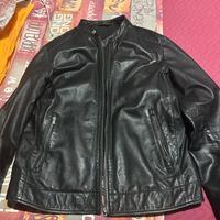Giubbino nero vera pelle uomo taglia L