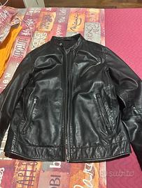 Giubbino nero vera pelle uomo taglia L