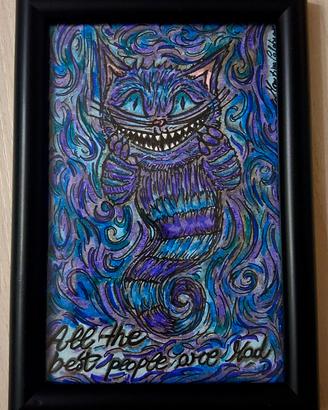 Quadro con disegno Stregatto, Alice in Wonderland
