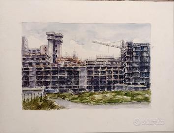 acquarello e china su cartoncino di Favoccia