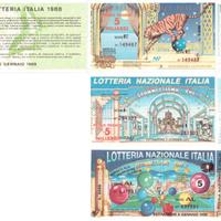 18 biglietti lotteria usati da collezione